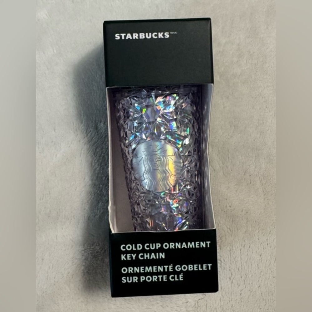 Starbucks 2024 Iridescent Gemstone Cold Cup Ornament Keychain Tumbler